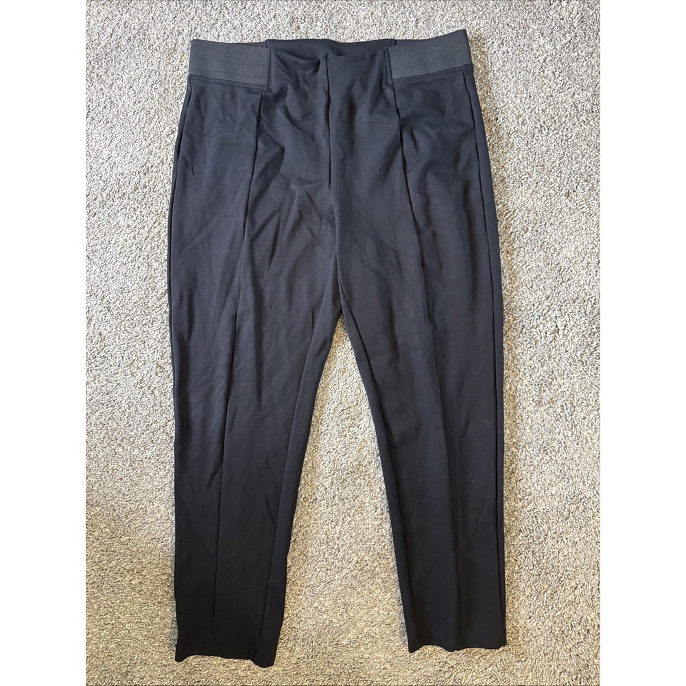 Terra & Sky Women's Pants Elastic Waist Black Plus Size 16W